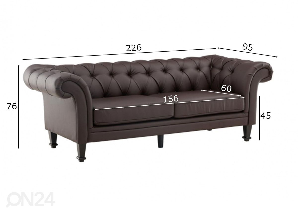 3-istuttava sohva Ätran kuvasuurennos mitat