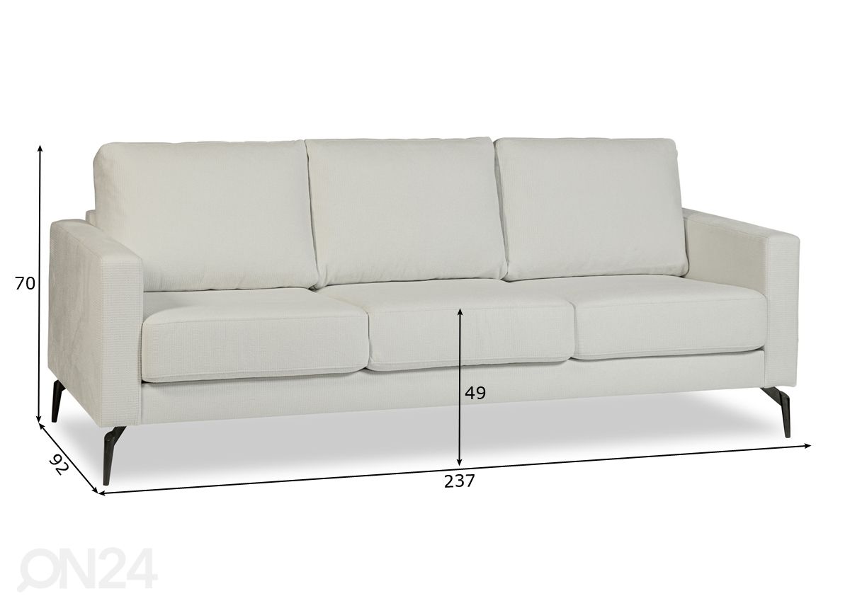 3-istuttava sohva Elba kuvasuurennos mitat