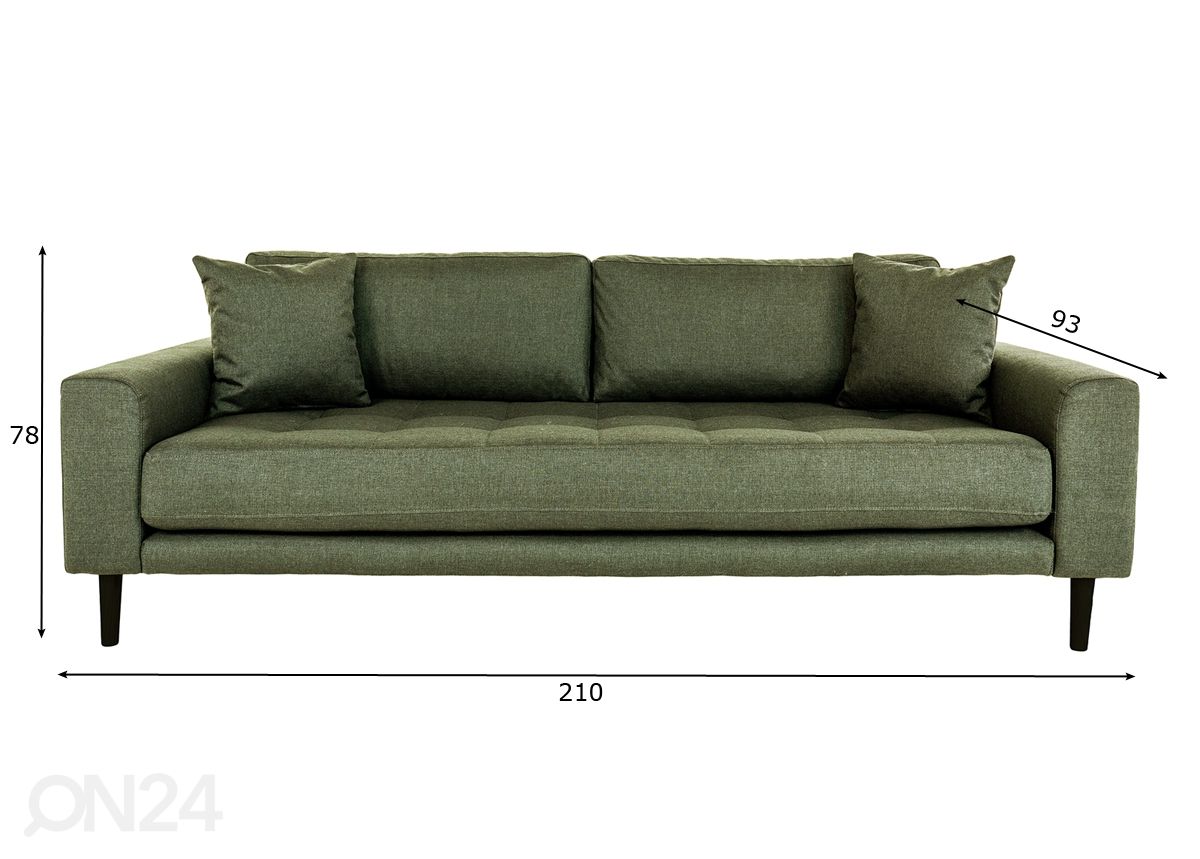 3-istuttava sohva Madrid kuvasuurennos mitat