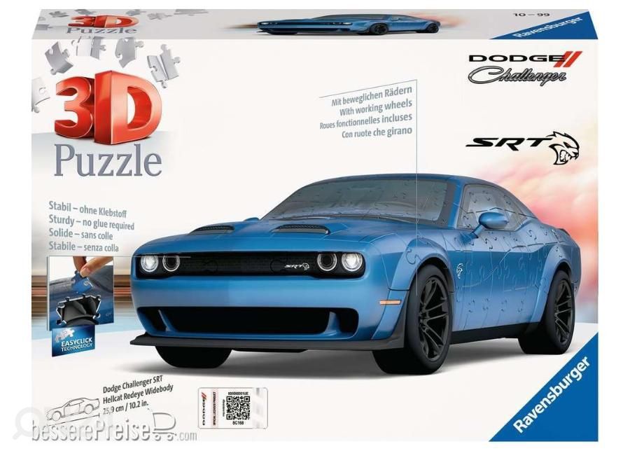 3D palapeli Dodge Challenger Ravensburger kuvasuurennos