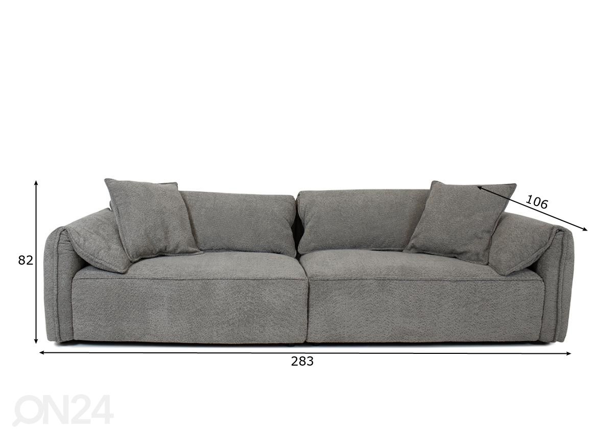 4-istuttava sohva kuvasuurennos mitat