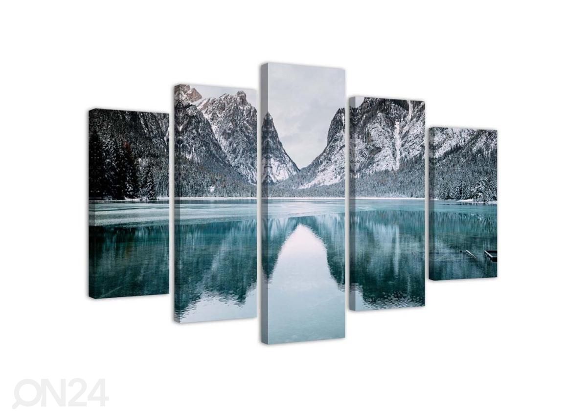 5-osainen taulu Mountain Landscape 100x70 cm kuvasuurennos