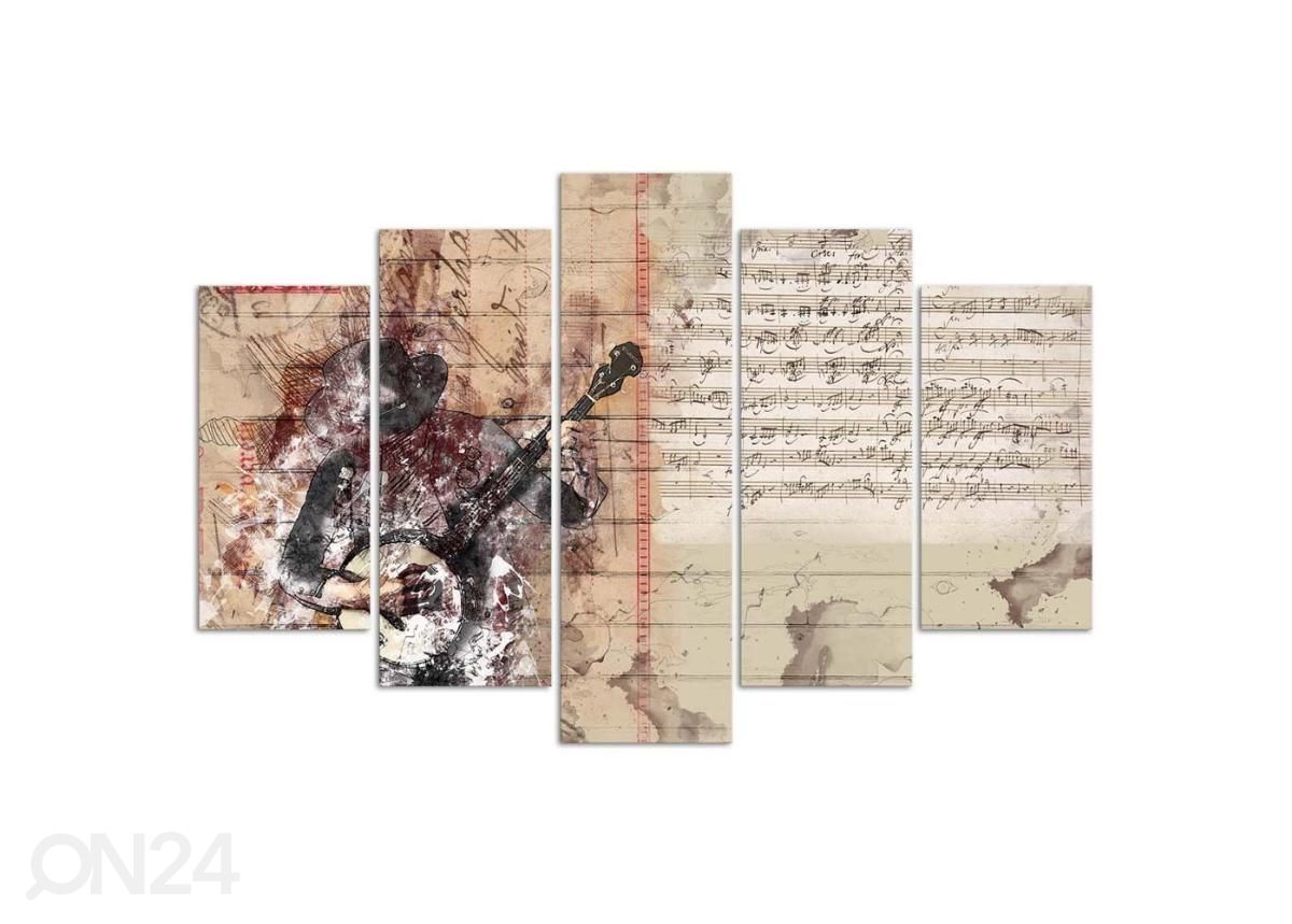 5-osainen taulu Musician 100x70 cm kuvasuurennos