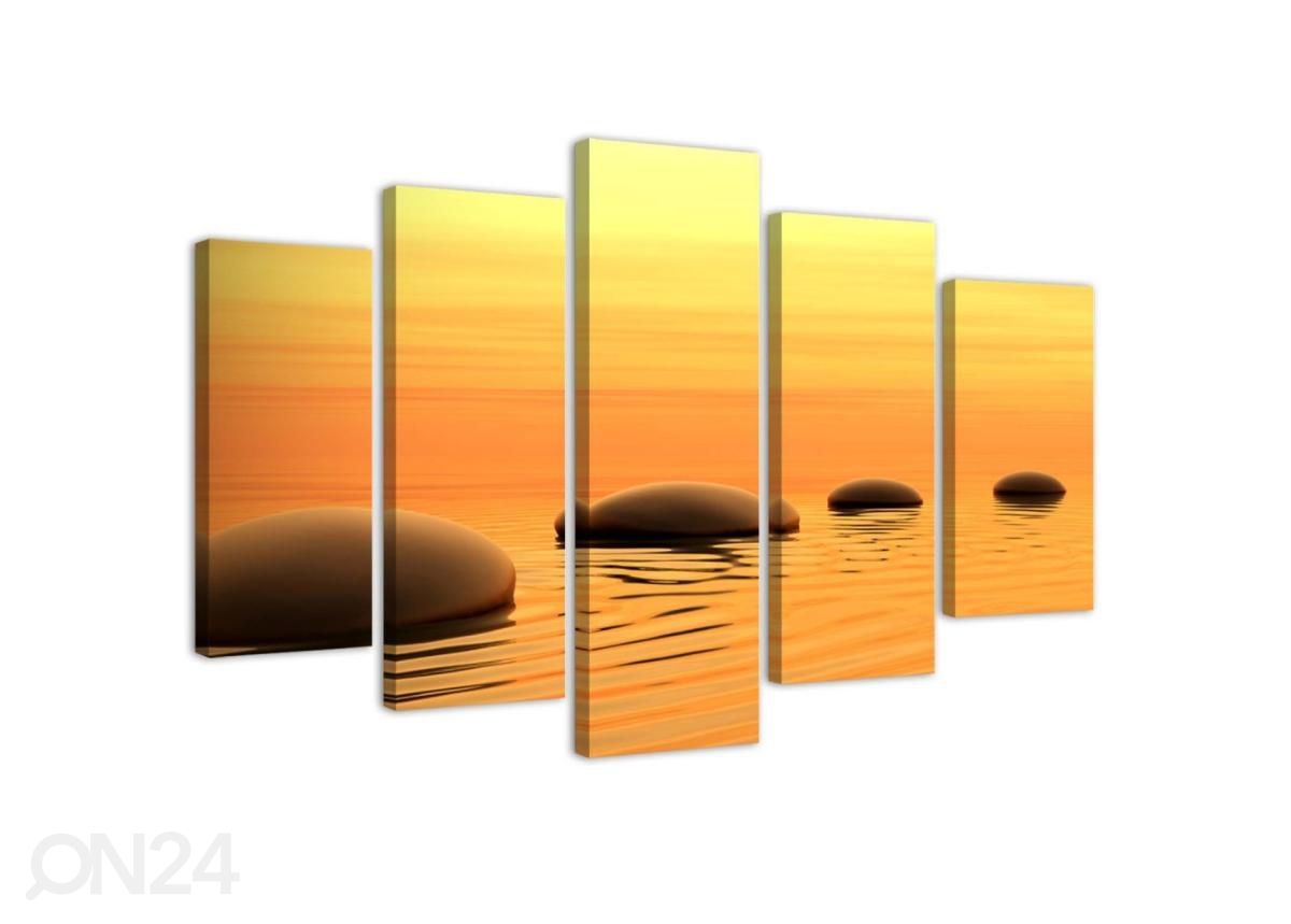 5-osainen taulu Zen Composition with Stones 200x100 cm kuvasuurennos