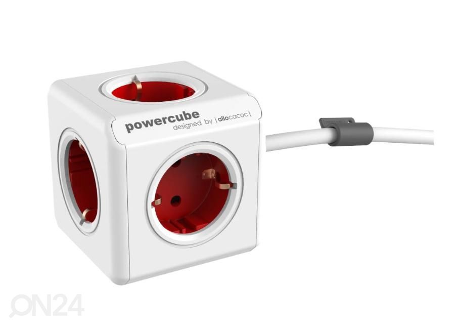 Allocacoc PowerCube jatkojohto 3 m, punainen kuvasuurennos