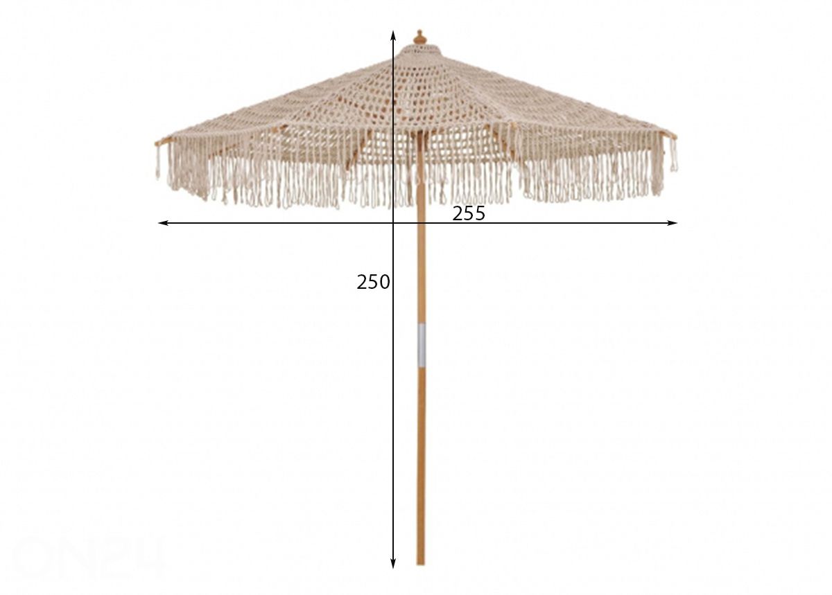 Aurinkovarjo Martos Ø 250 cm kuvasuurennos mitat