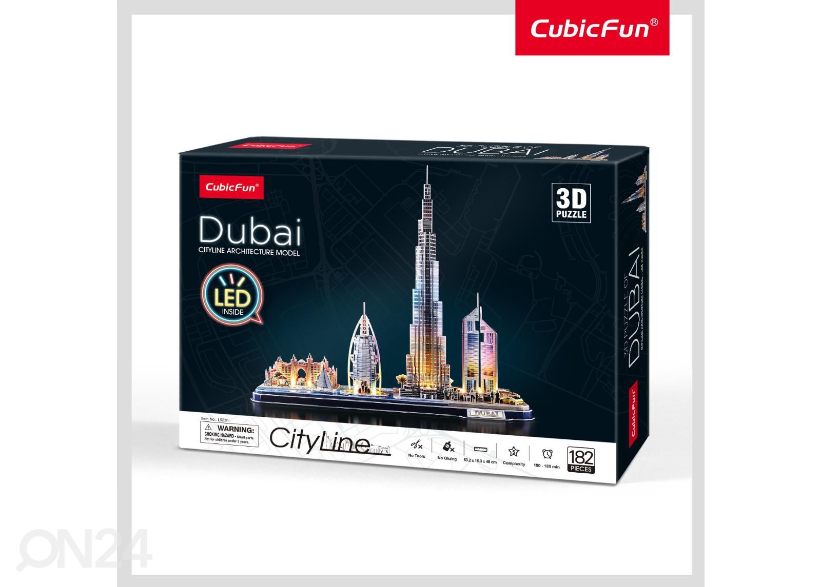 CUBICFUN 3D Palapeli LED-valolla City Line Dubai kuvasuurennos