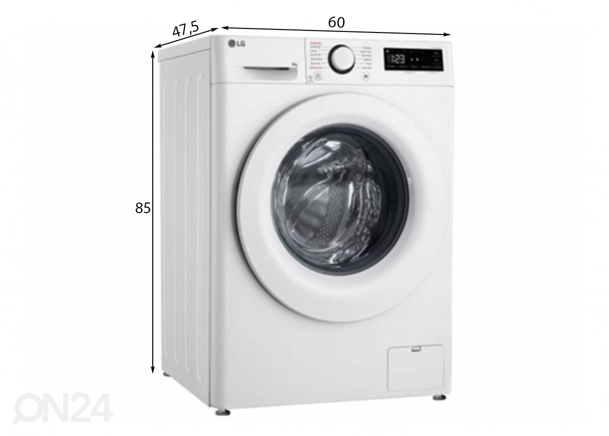 Edestä täytettävä pesukone LG F2WR508SWW kuvasuurennos