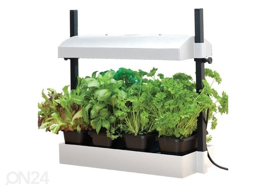 Esikasvatuslaatikko valaistuksella Grow Light Garden 2x24W, valkoinen kuvasuurennos