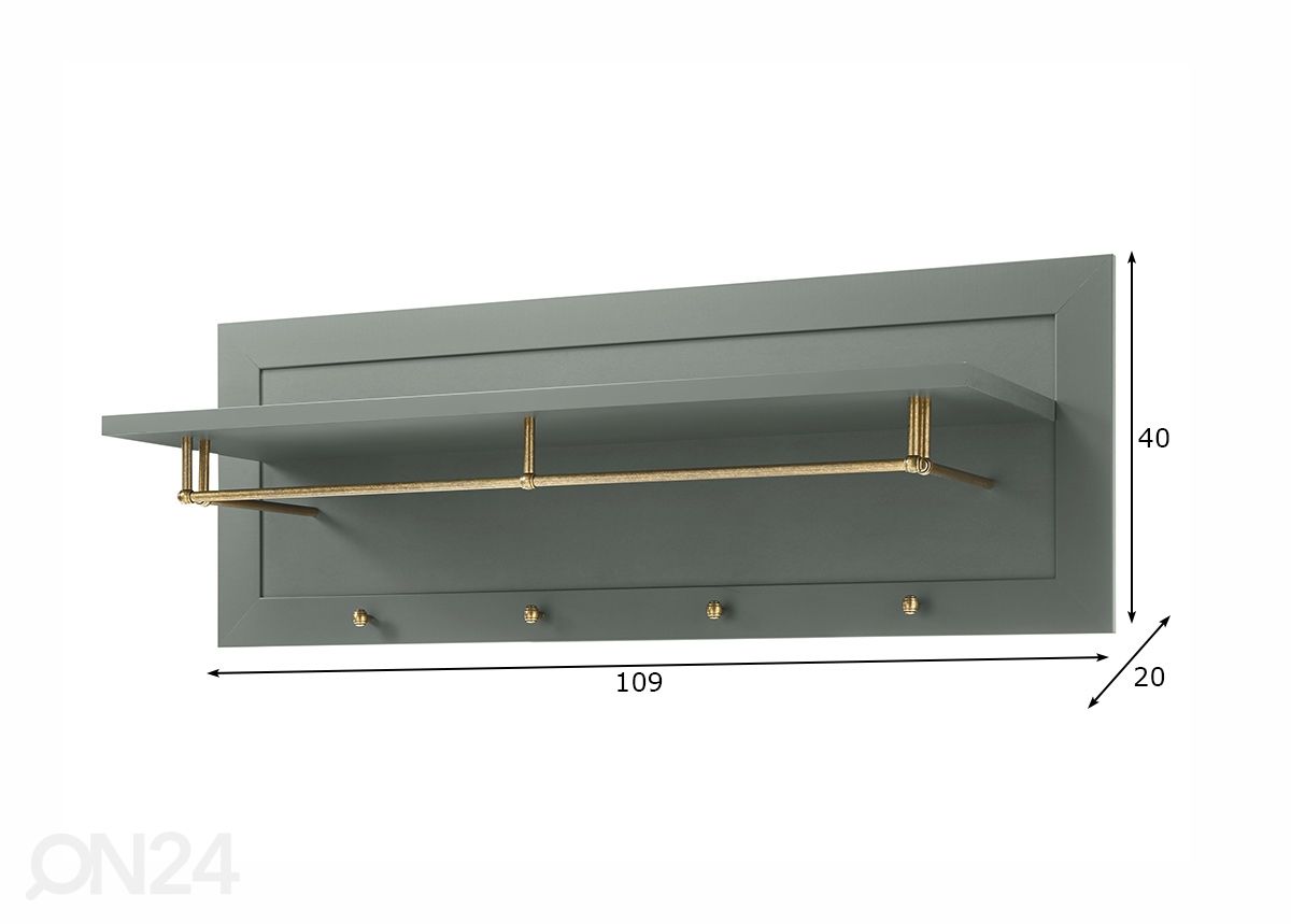 Eteisnaulakko Ascot 109 cm kuvasuurennos mitat