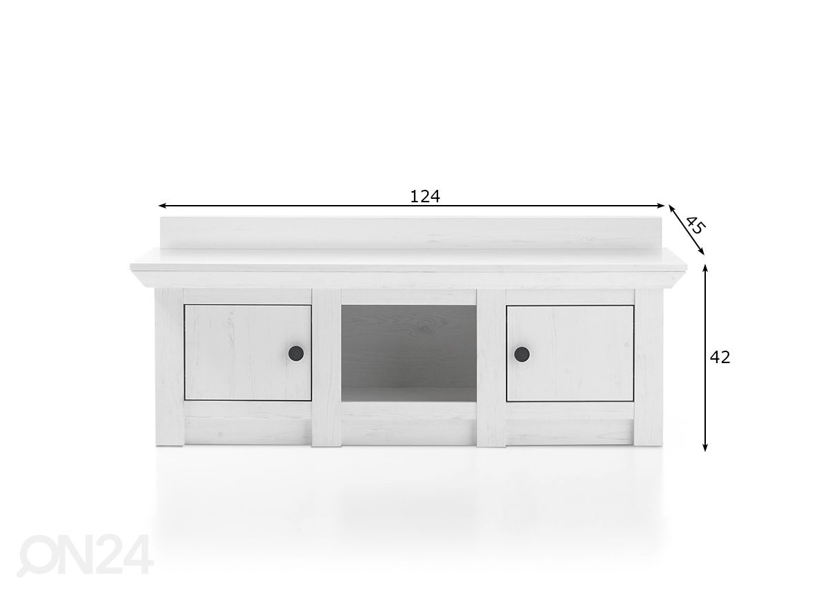 Eteispenkki Westerland 124 cm kuvasuurennos mitat