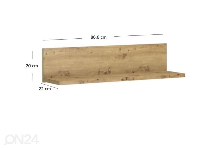 Hylly Ayson 86,6 cm kuvasuurennos mitat