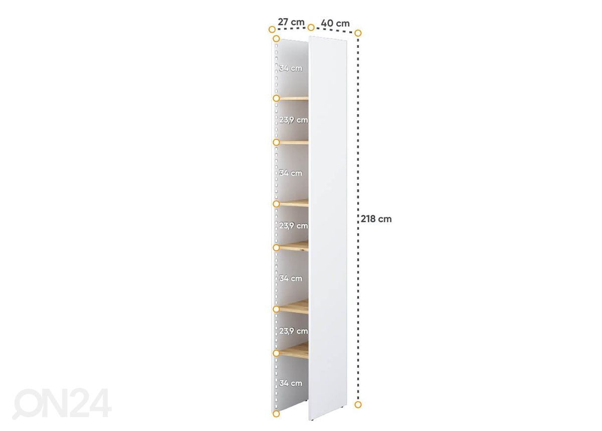 Hylly Lenart BED CONCEPT 27 cm kuvasuurennos mitat