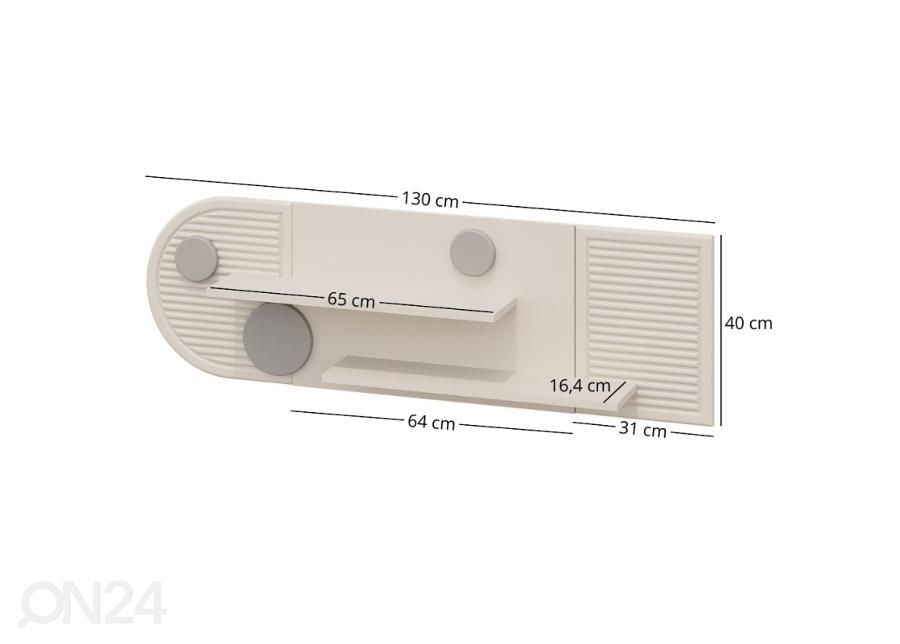 Hylly Ping 130 cm kuvasuurennos mitat