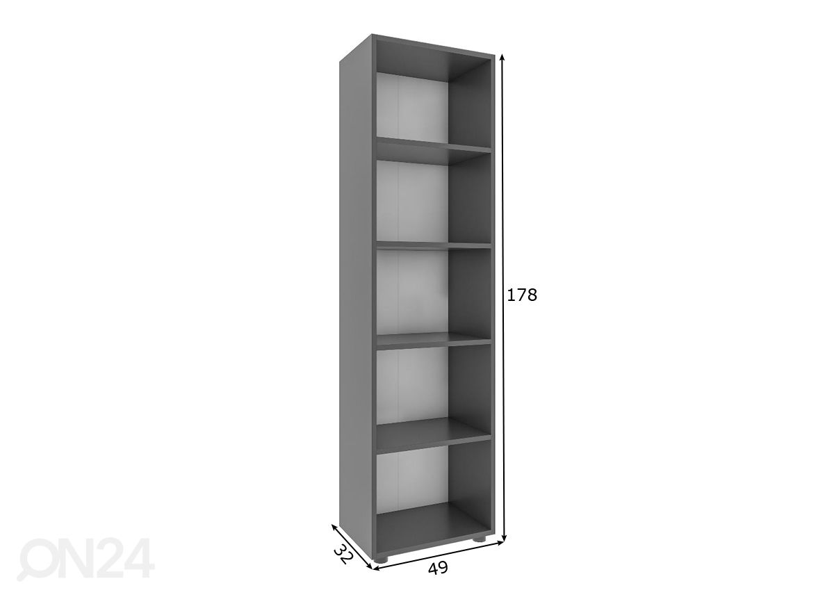 Hylly Ulas 5 49 cm kuvasuurennos mitat