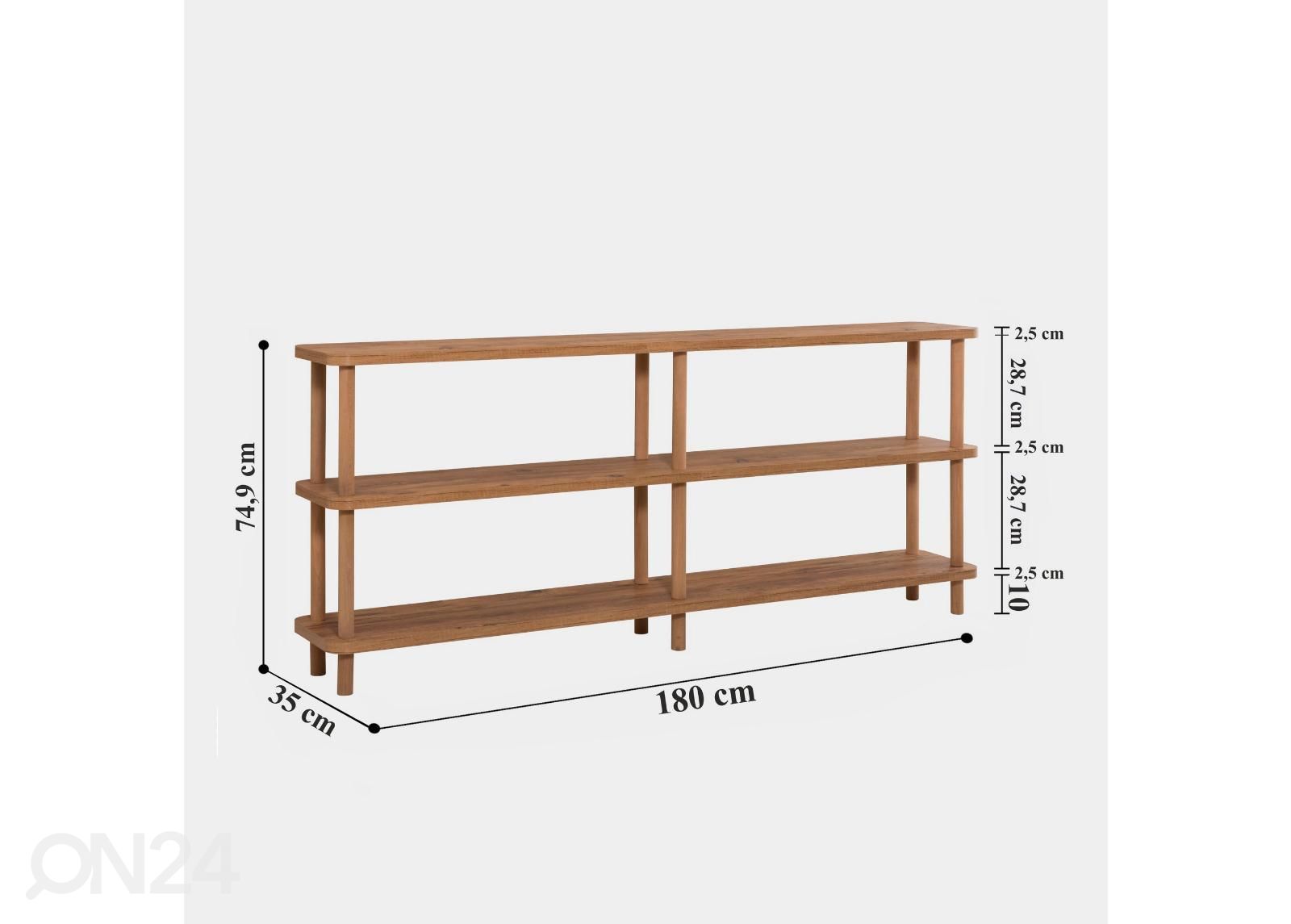 Hylly Xen 180 cm kuvasuurennos mitat