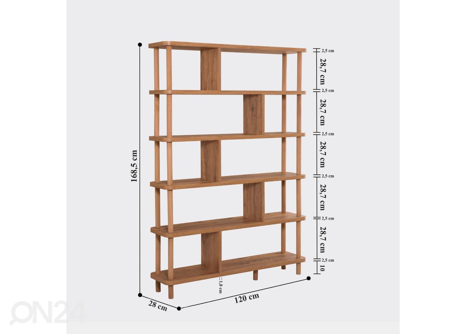 Hylly Xen II 120 cm kuvasuurennos mitat