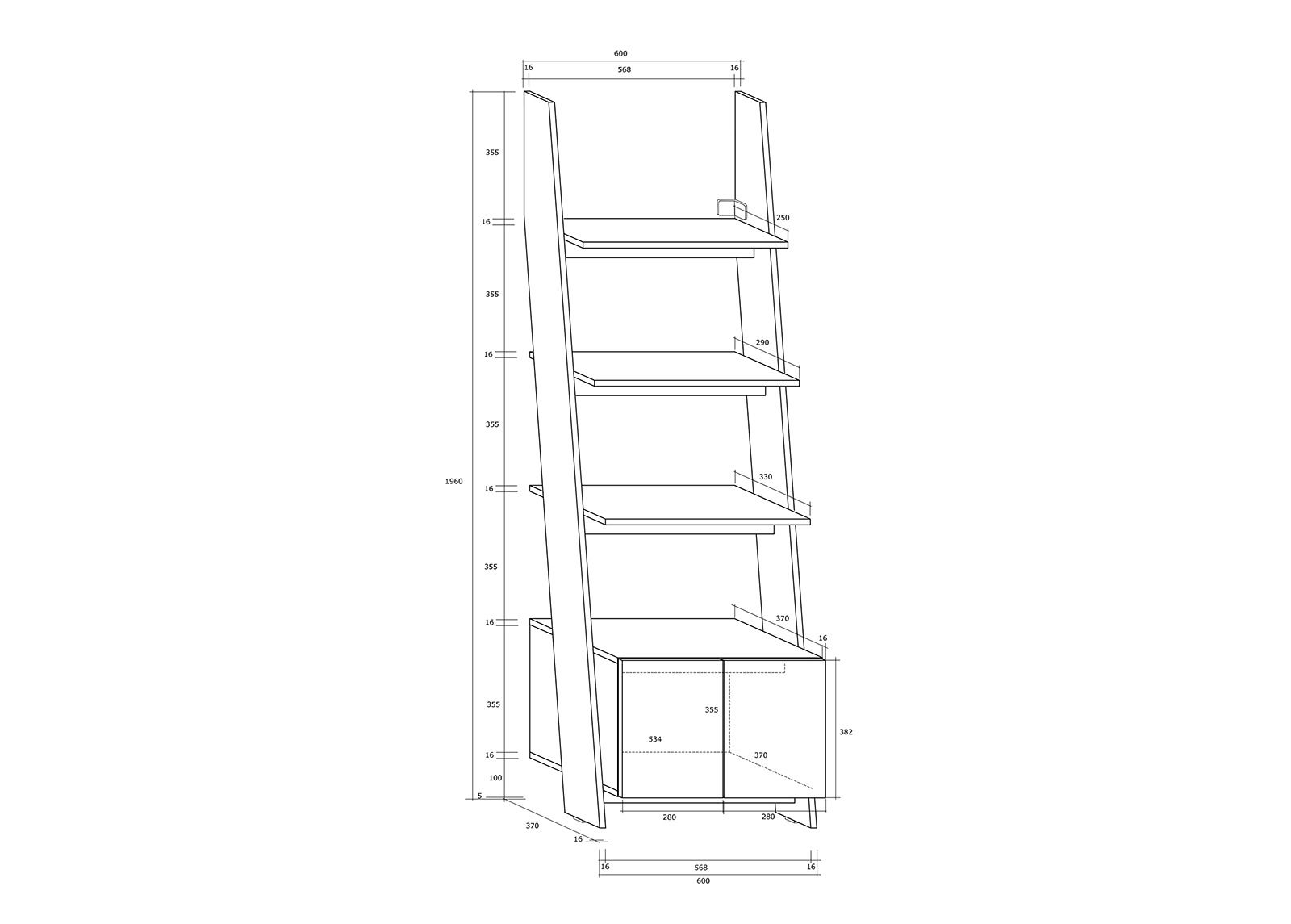 Hyllykkö 60 cm kuvasuurennos mitat