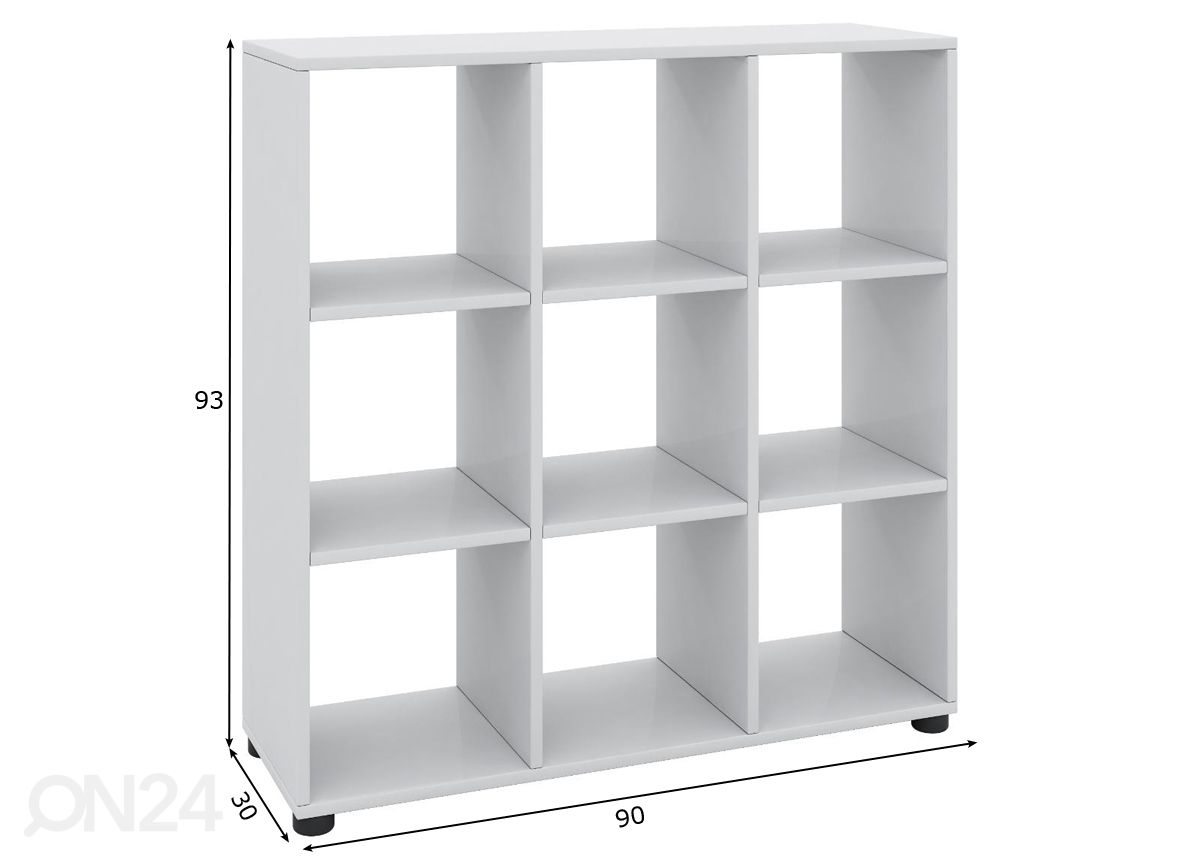 Hyllykkö Benas-3x3 kuvasuurennos mitat