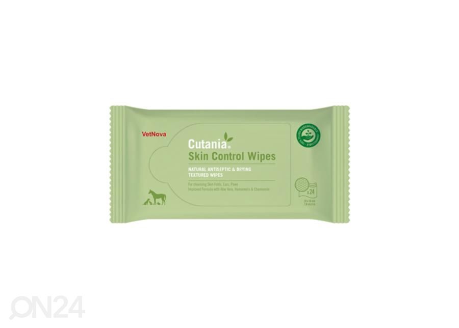 Ihonhoitopyyhkeet VetNova Cutania Skin Control Wipes N24 lemmikkieläimille kuvasuurennos