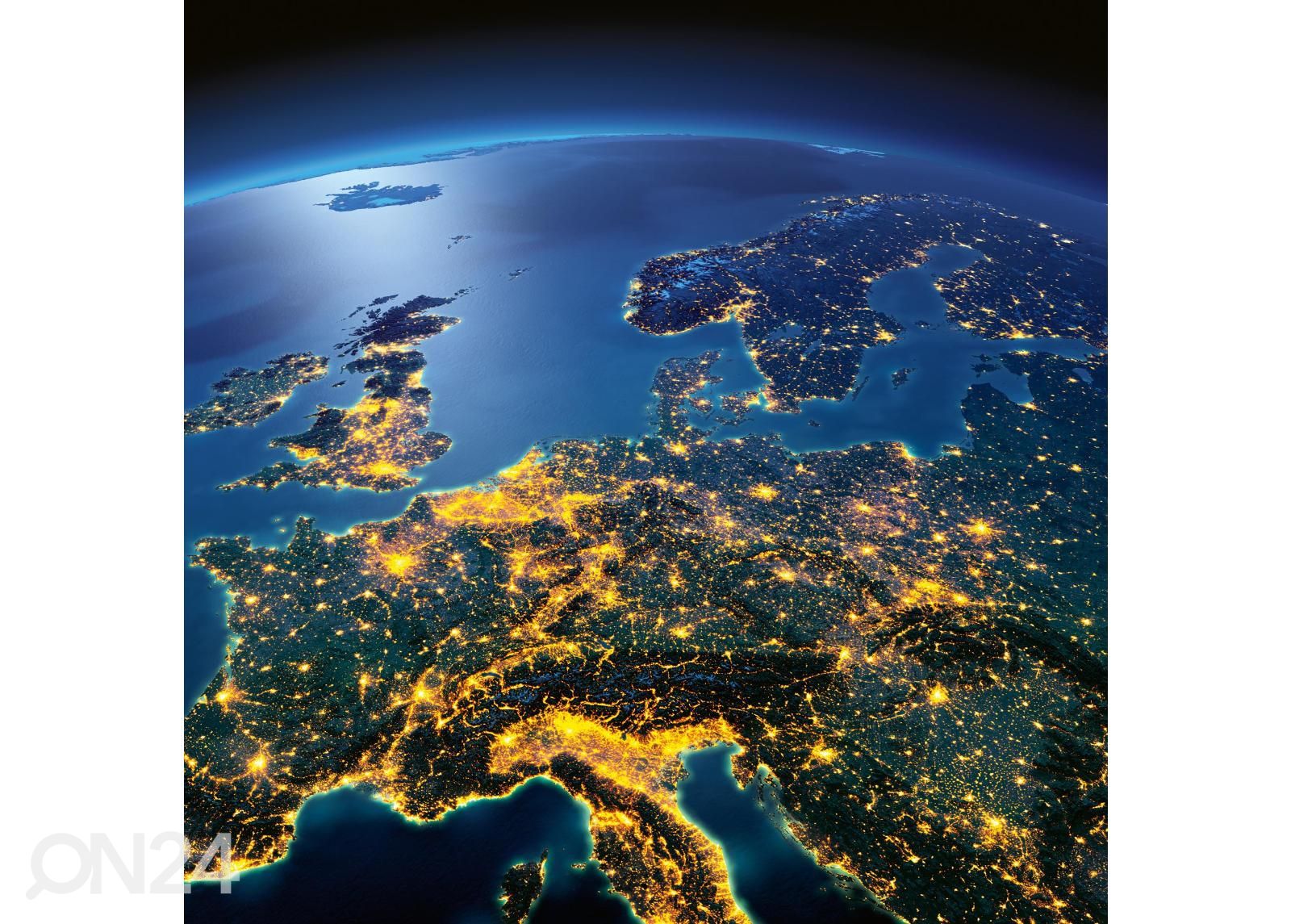 Itsekiinnityvä kuvatapetti Night Europe From Space kuvasuurennos