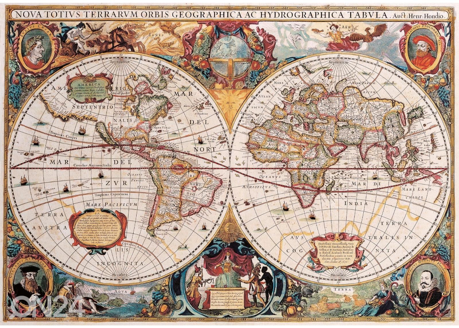 Itseliimautuva kuvatapetti Antique Map From 1630 kuvasuurennos