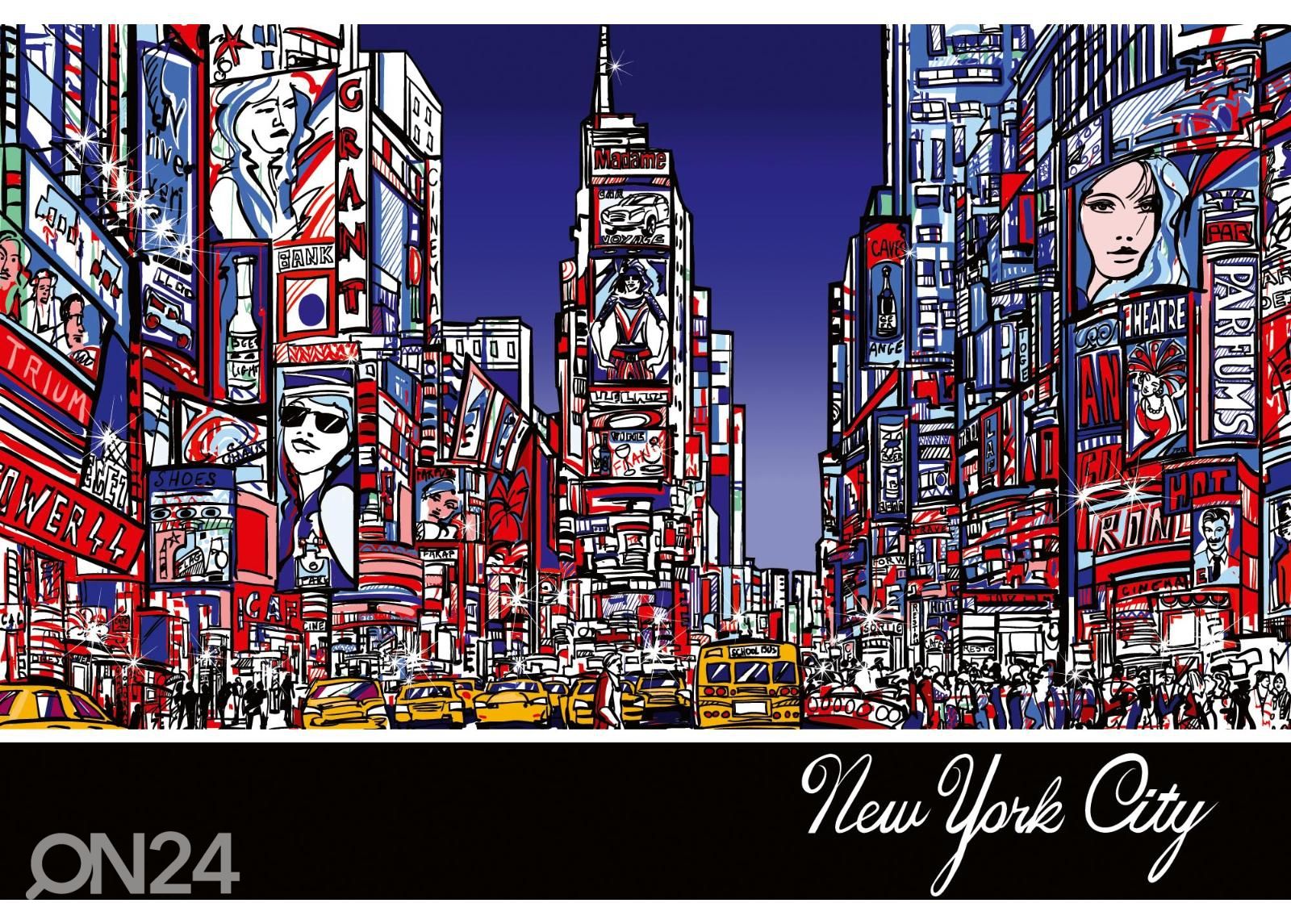 Itseliimautuva kuvatapetti Colorful Times Square kuvasuurennos