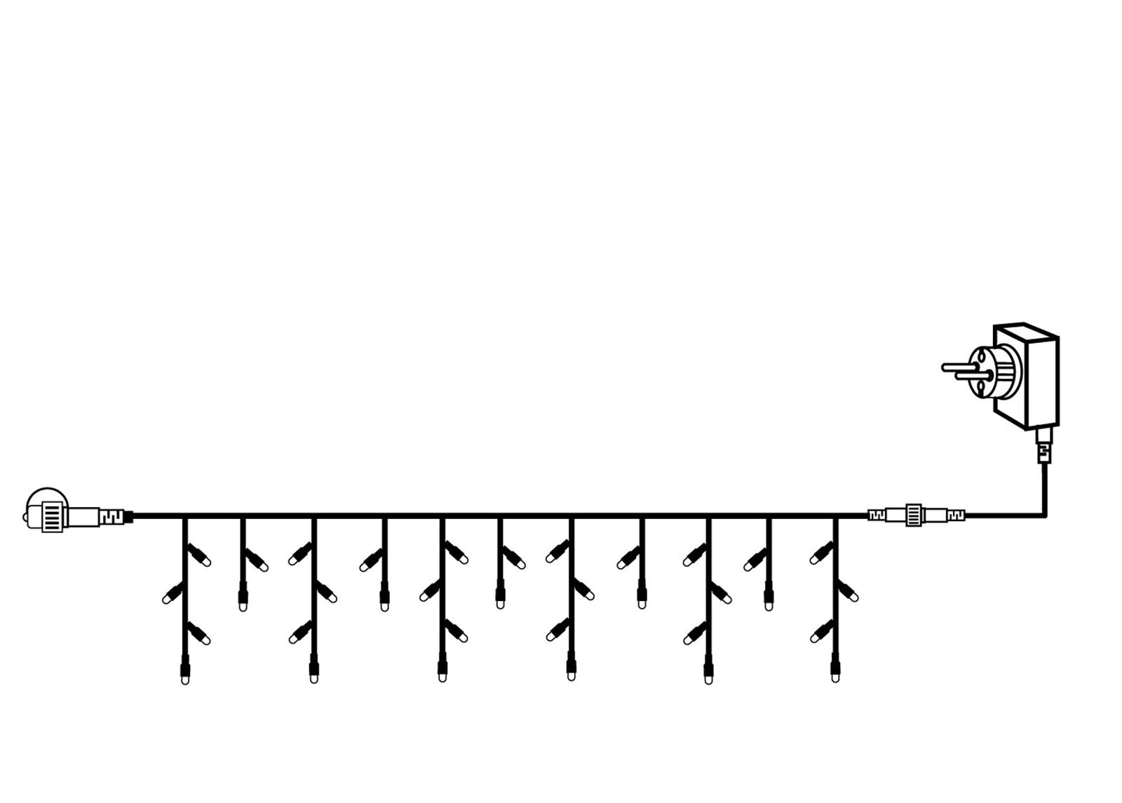 Jatkettava LED valonauhaStart Icicles 3x0,4 m kuvasuurennos