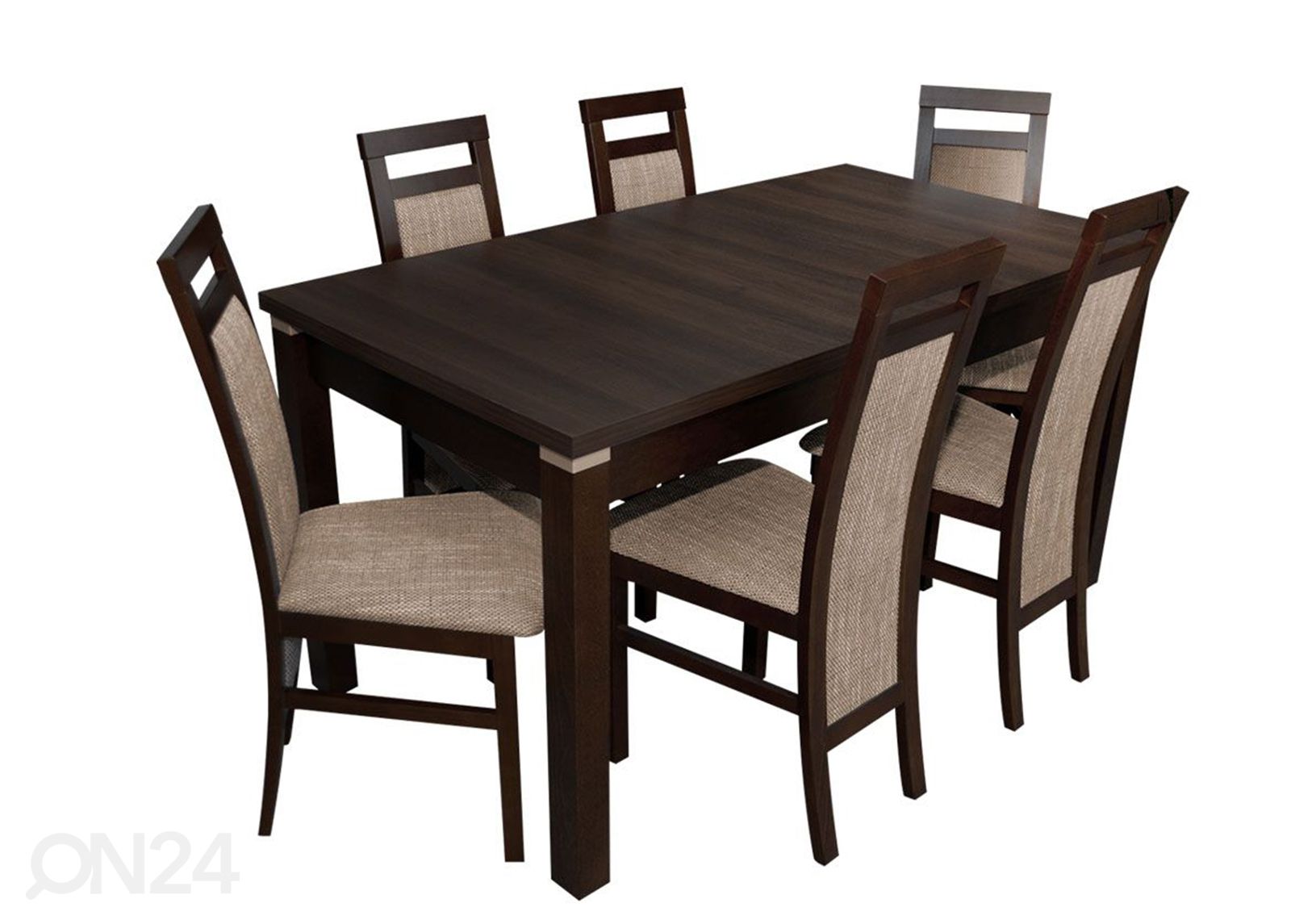 Jatkettava ruokapöytä 80x160-200 cm + 6 tuolia kuvasuurennos