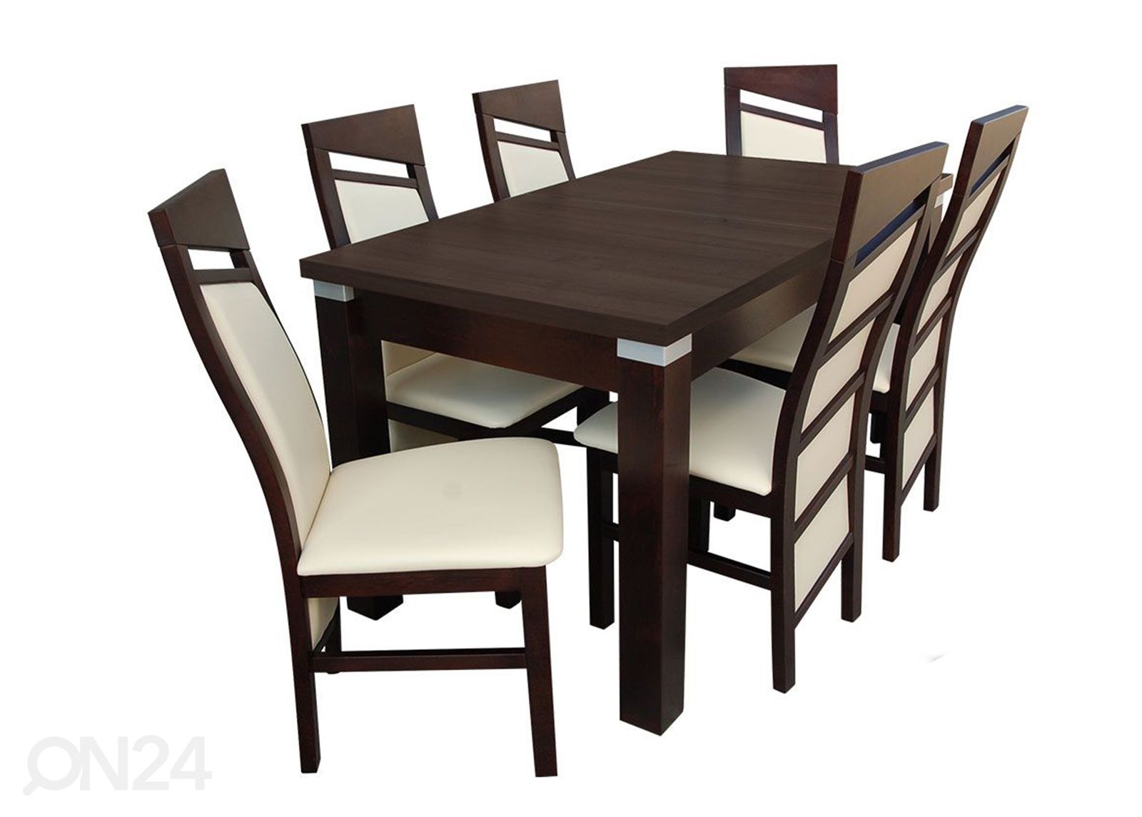 Jatkettava ruokapöytä 80x160-200 cm + 6 tuolia kuvasuurennos