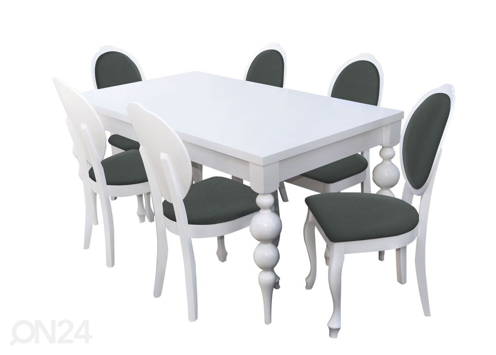 Jatkettava ruokapöytä 90x160-215 cm + 6 tuolia kuvasuurennos