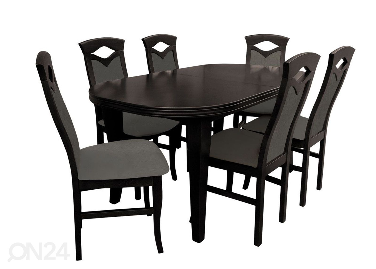 Jatkettava ruokapöytä 90x160-240 cm + 6 tuolia kuvasuurennos