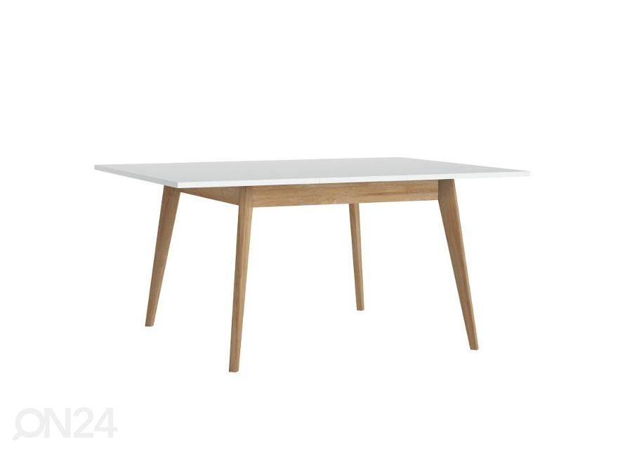 Jatkettava ruokapöytä Plissee 120/160x126 cm, valkoinen/ grandson kuvasuurennos