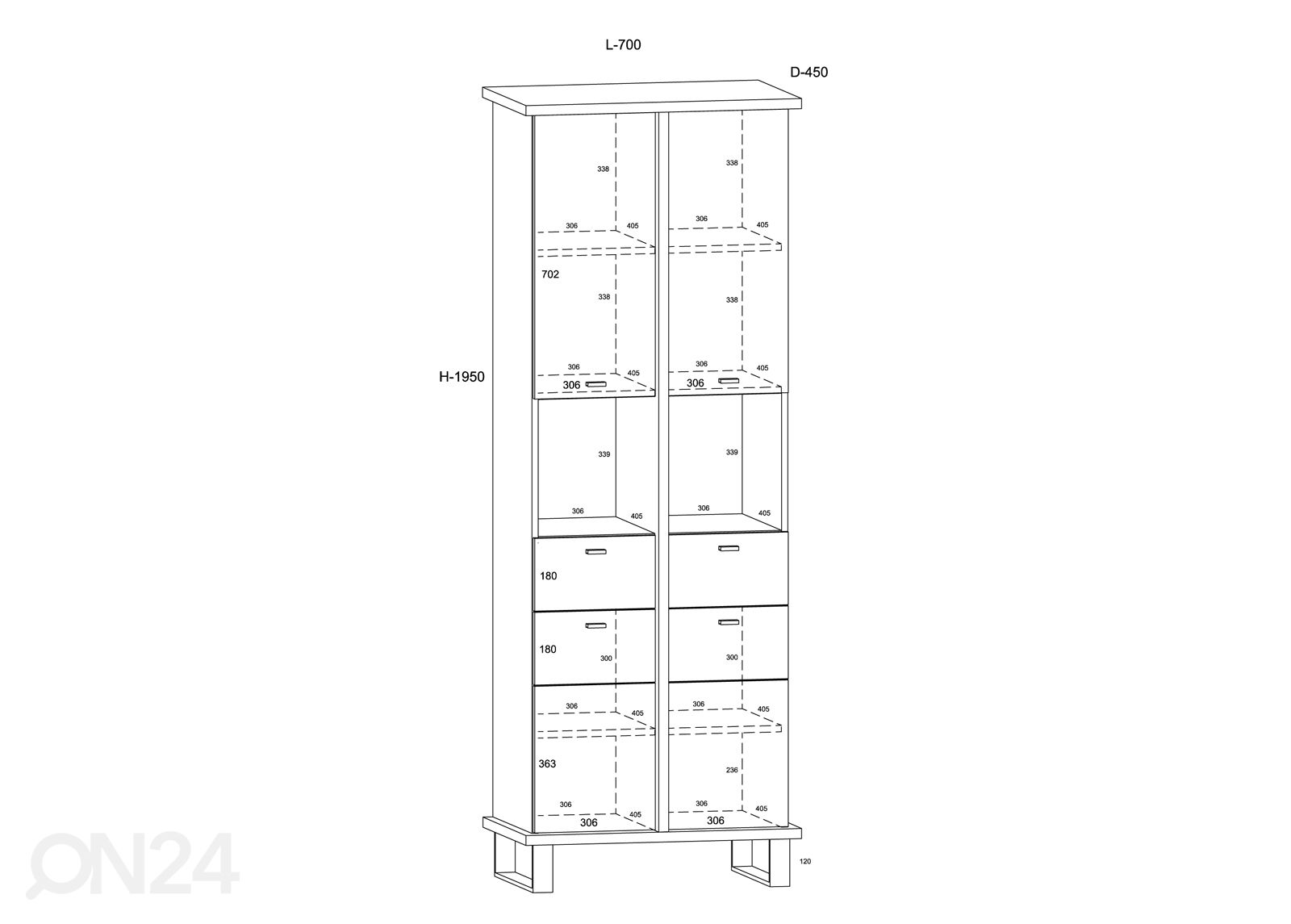 Kaappi 70 cm kuvasuurennos mitat