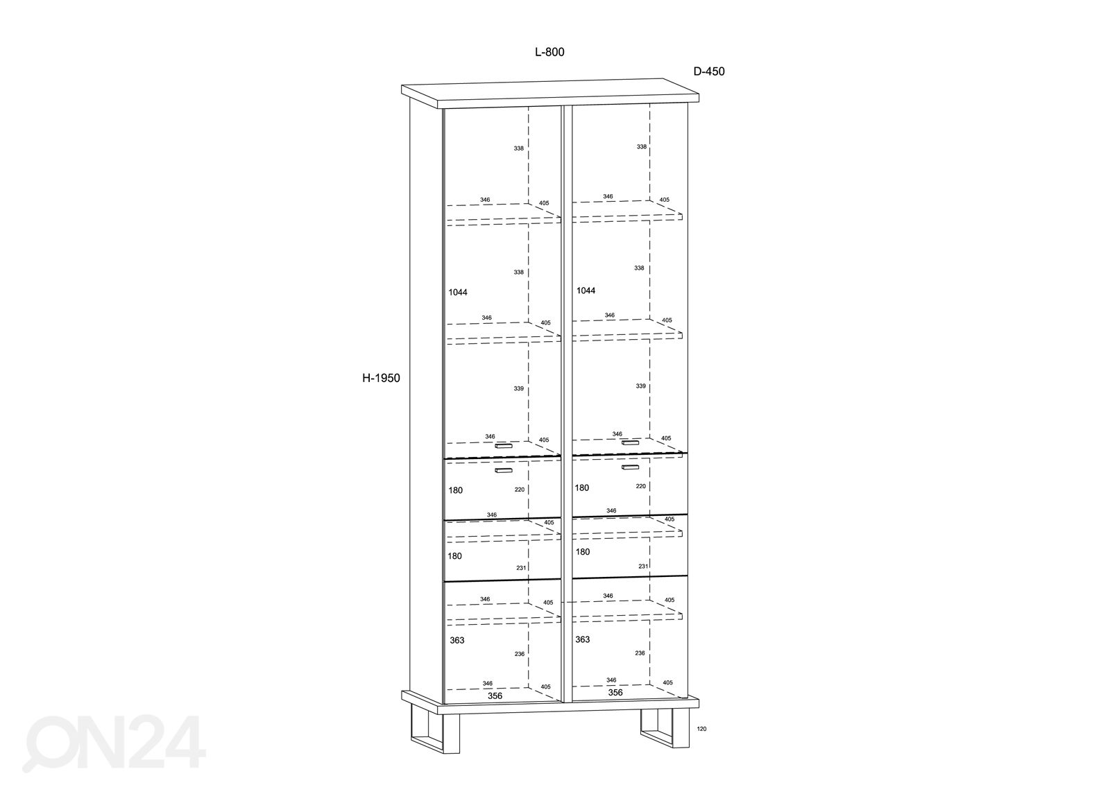 Kaappi 80 cm kuvasuurennos mitat