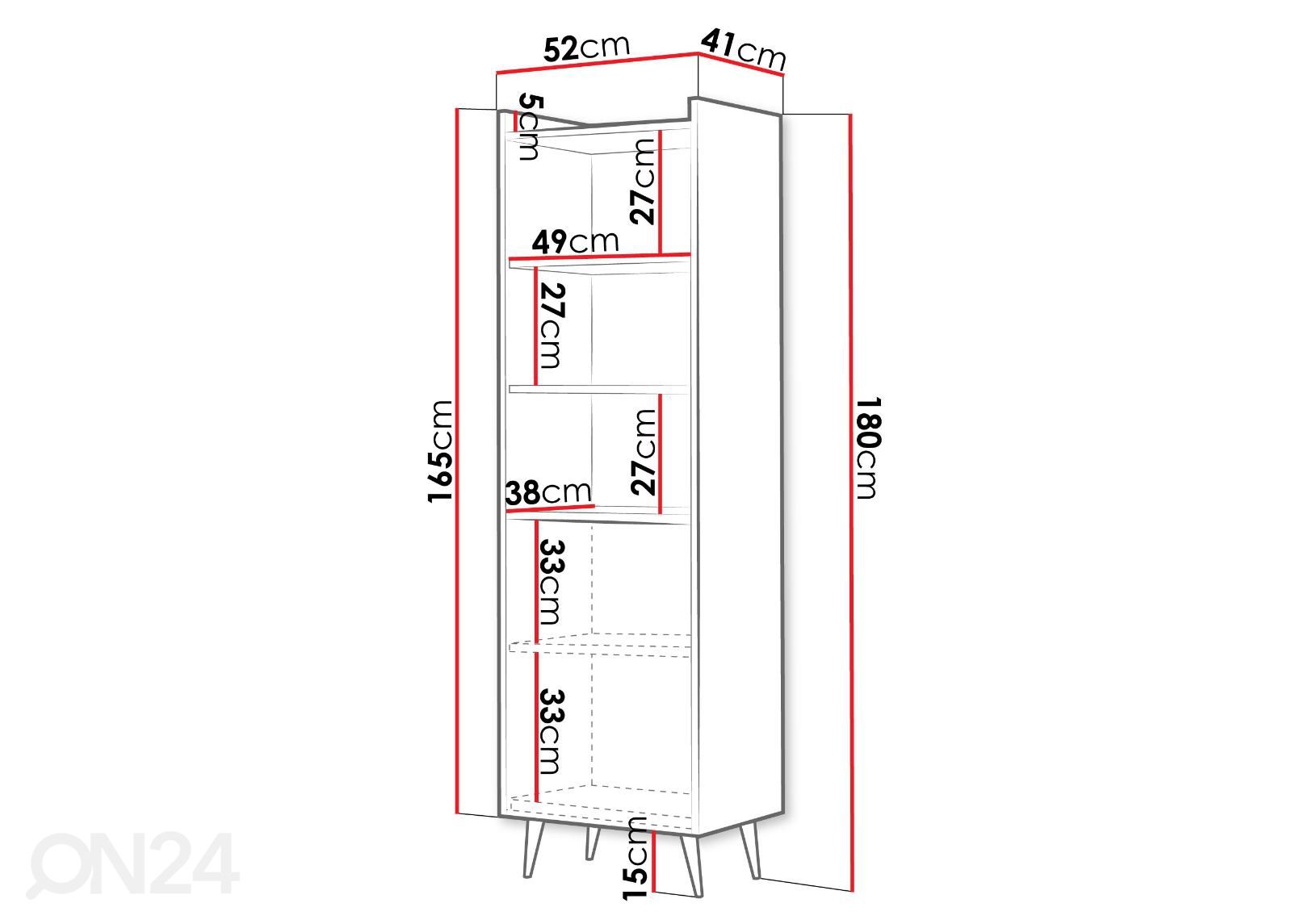 Kaappi Ademo 52 cm kuvasuurennos mitat