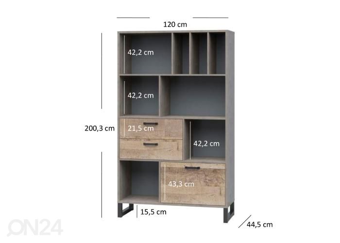 Kaappi Bari 120 cm kuvasuurennos mitat