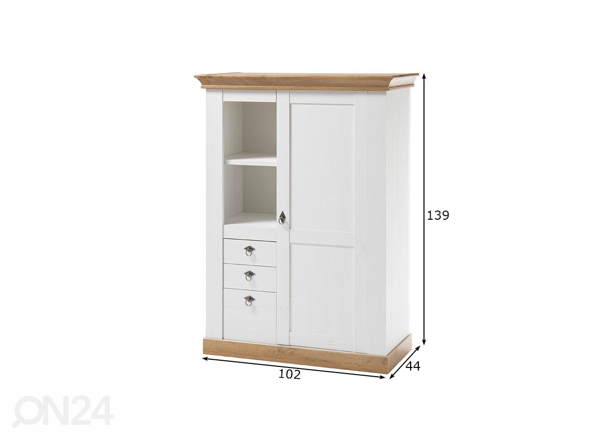 Kaappi Landhaus 102 cm kuvasuurennos mitat