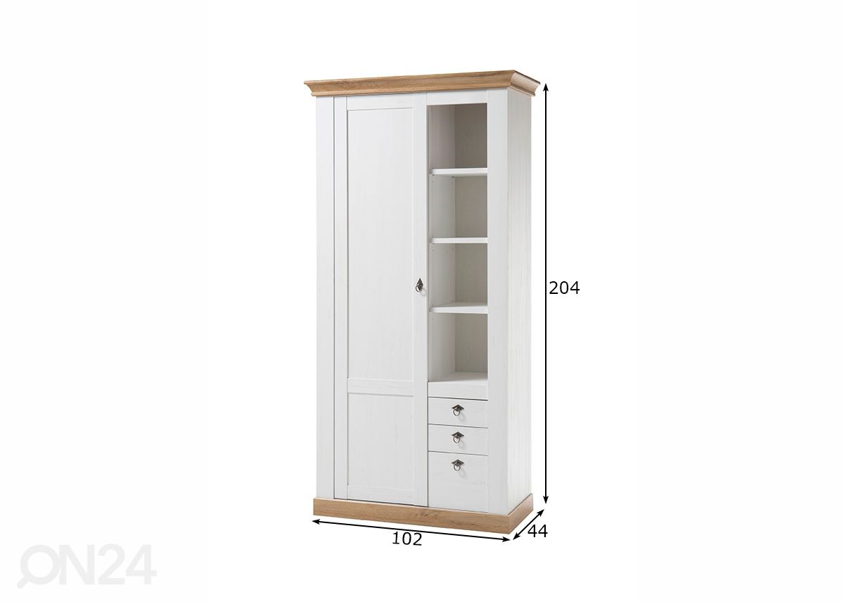 Kaappi Landhaus 102 cm kuvasuurennos mitat