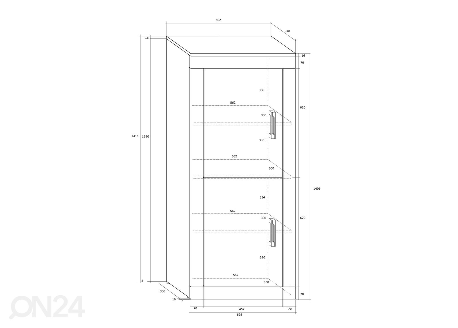 Kaappi Skibbereen 60 cm kuvasuurennos mitat