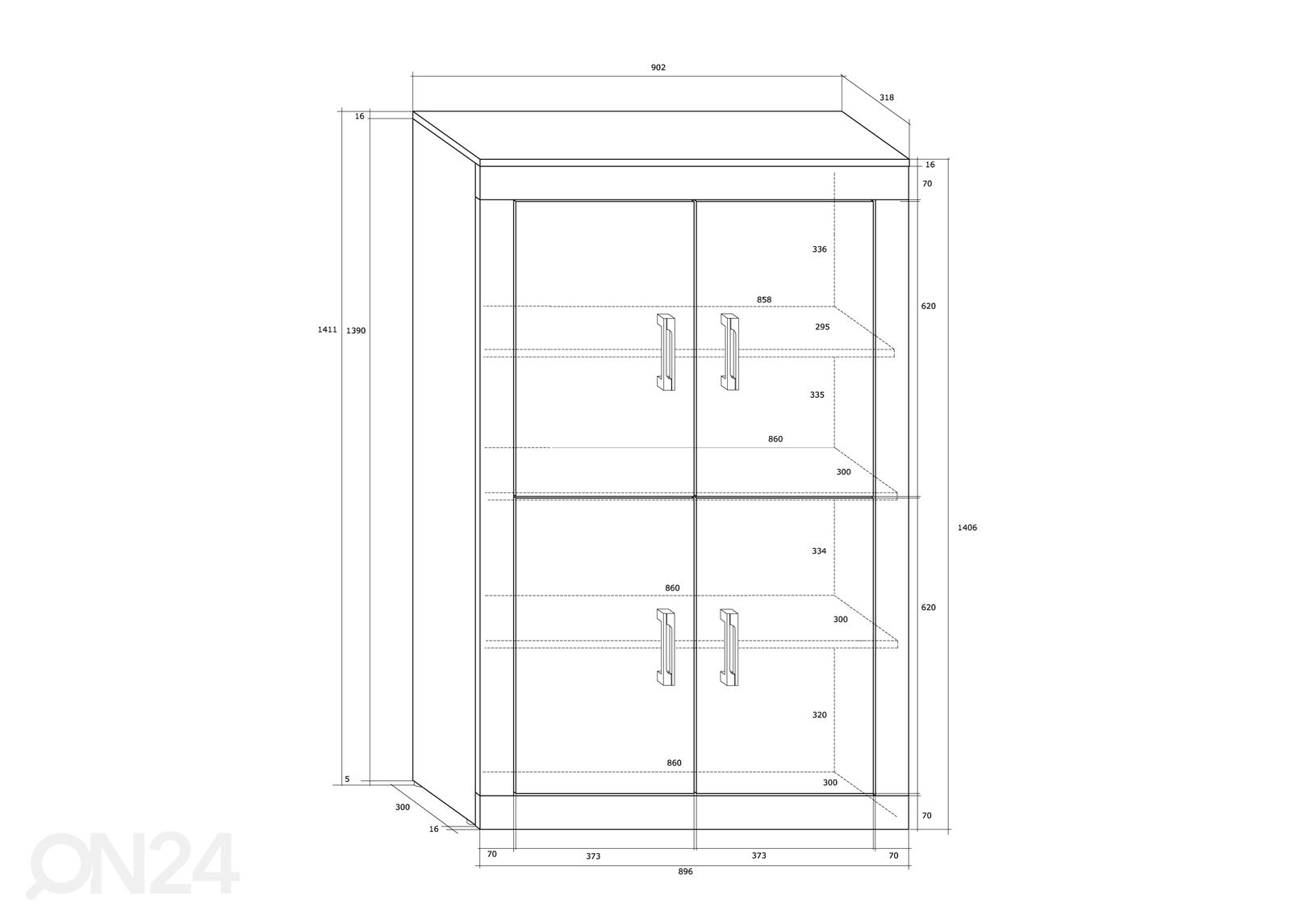 Kaappi Skibbereen 90 cm kuvasuurennos mitat