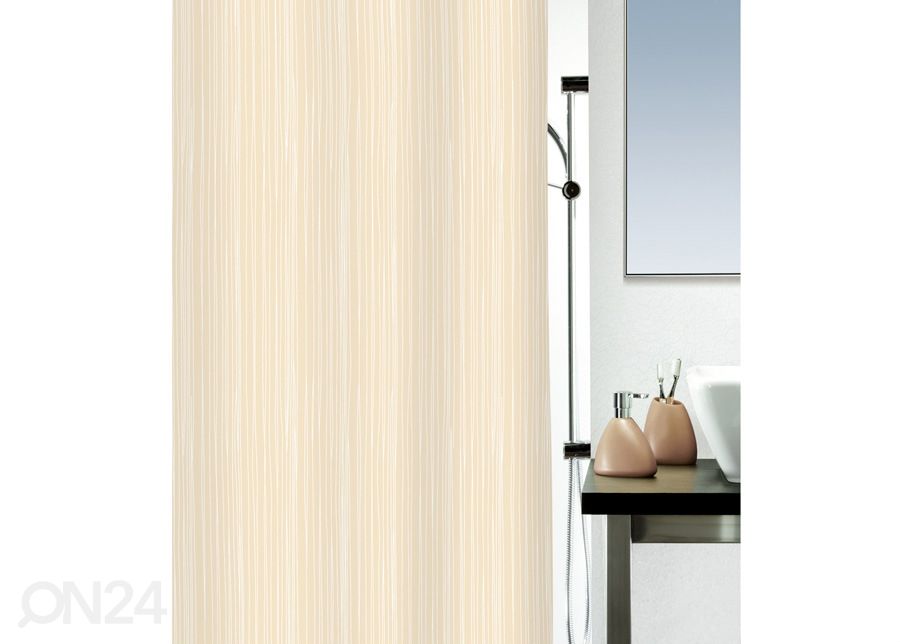 Kangas-suihkuverho RAYA, beige 180x200 cm kuvasuurennos