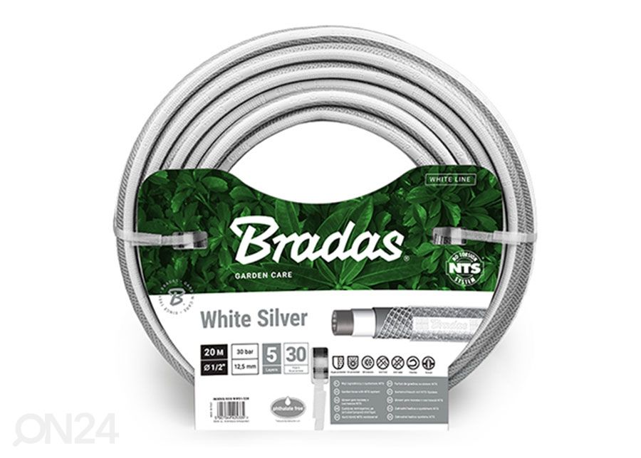 Kasteluletku Bradas NTS White Silver 1/2" kuvasuurennos