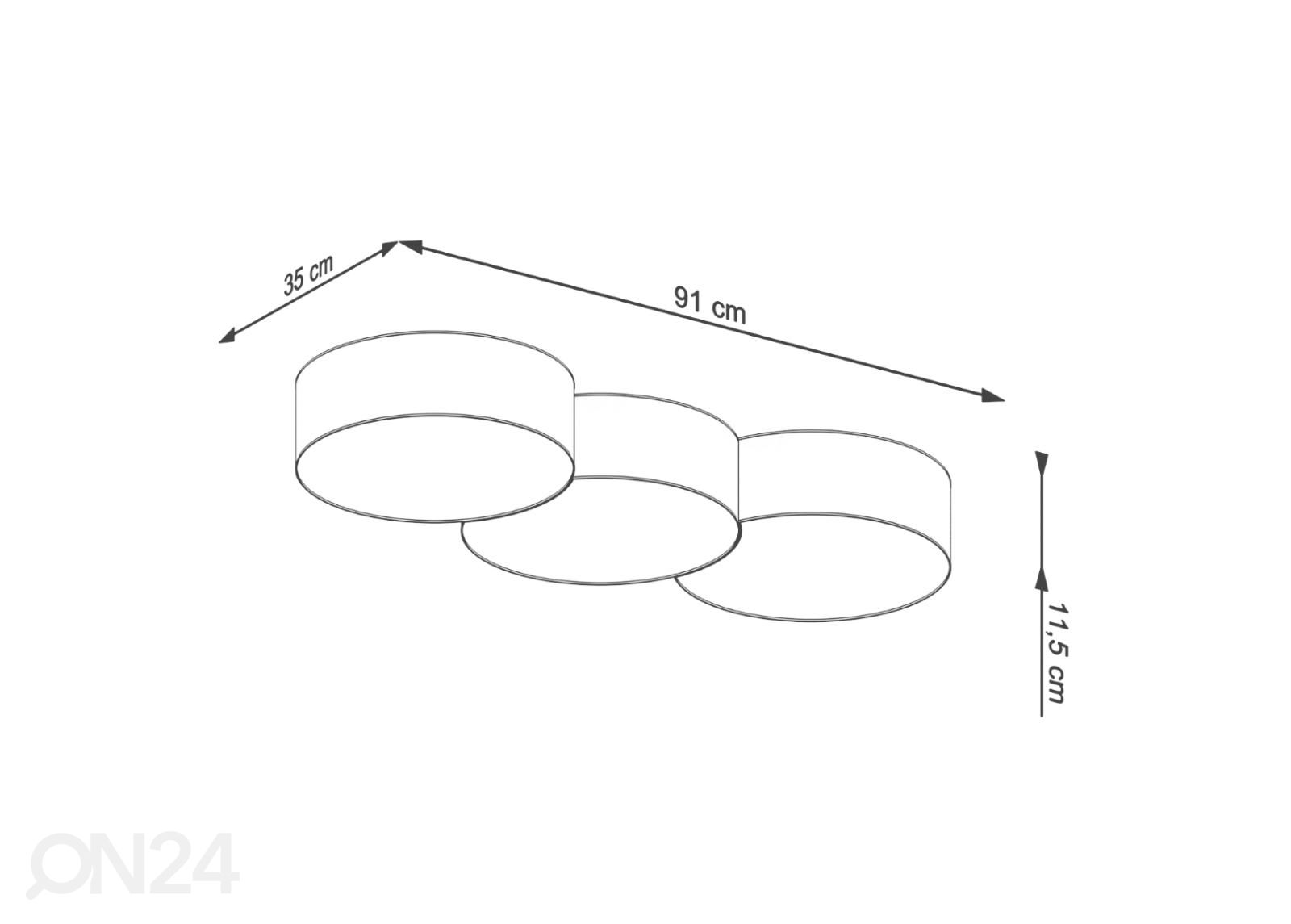 Kattovalaisin Circle 3A, valkoinen kuvasuurennos mitat