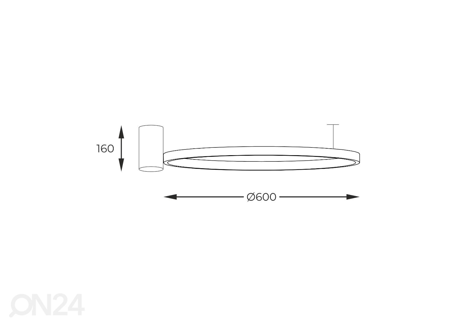 Kattovalaisin Horik Ø 60 cm kuvasuurennos mitat