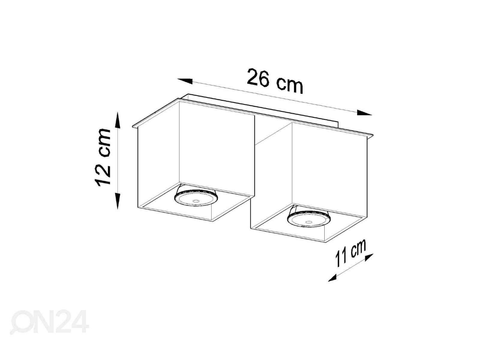 Kattovalaisin Quad 2, harmaa kuvasuurennos mitat