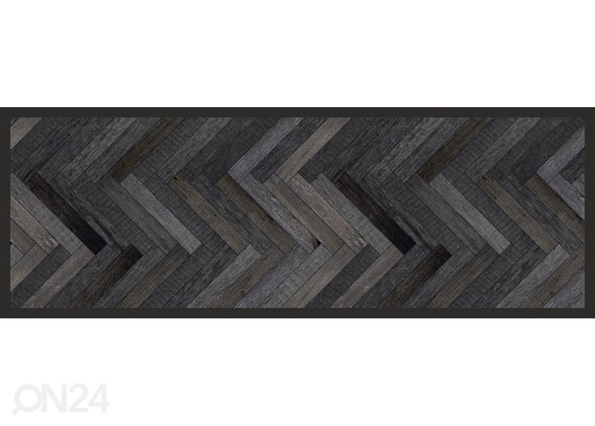 Keittiön matto Herringbone Anthra 50x150cm kuvasuurennos