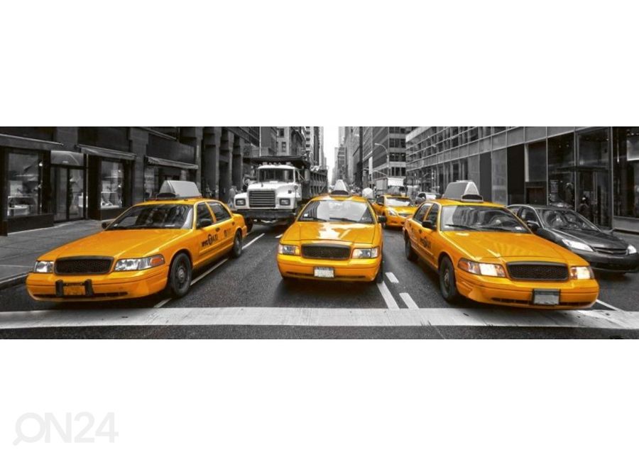 Keittiön välitila Yellow taxi 180x60 cm kuvasuurennos