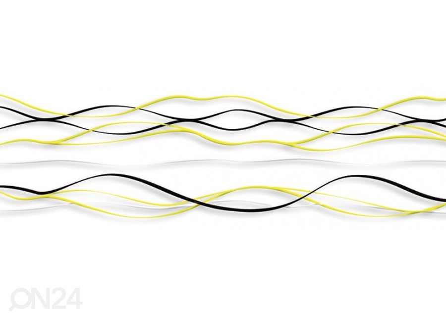 Keittiön välitila Yellow waves 180x60 cm kuvasuurennos