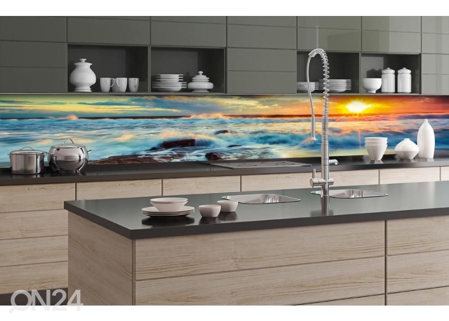 Keittiön välitilan tapetti Sunset 260x60 cm kuvasuurennos